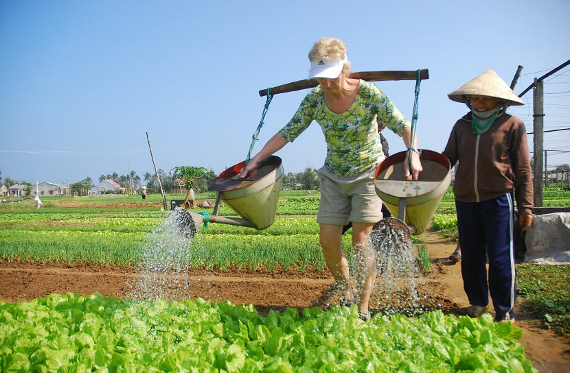 Tra Que Vegetable Village with intense lush green colors and a more of a rural setting.