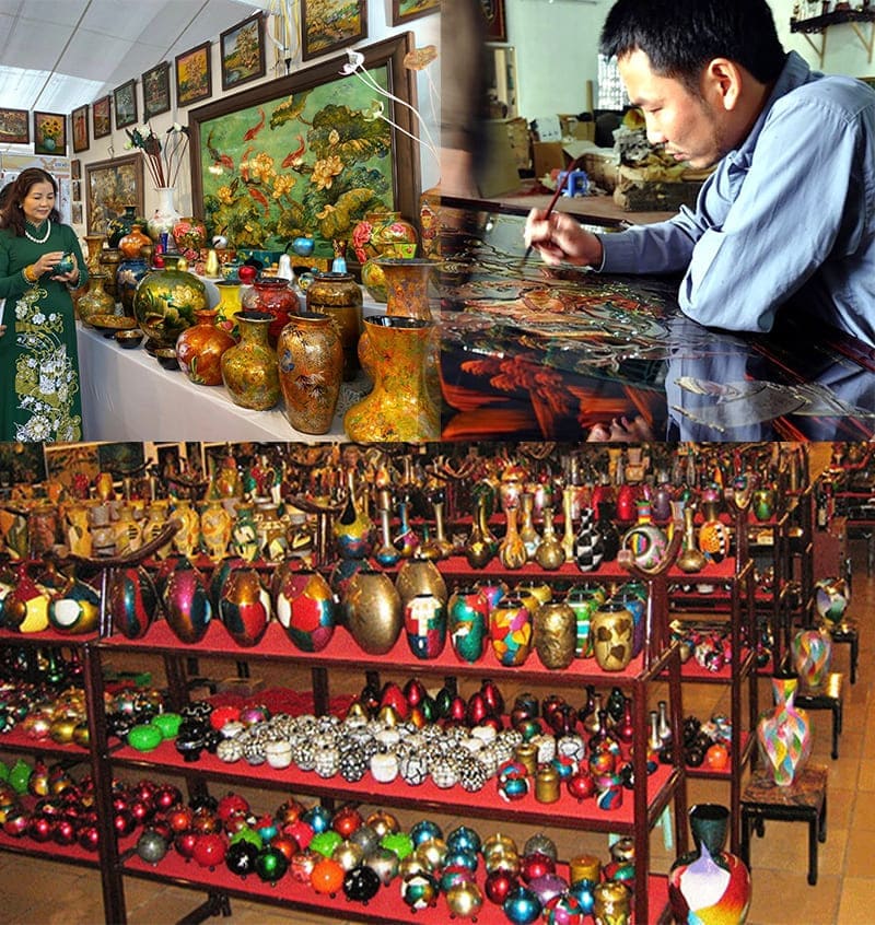 Products from Ha Thai lacquerware craft village